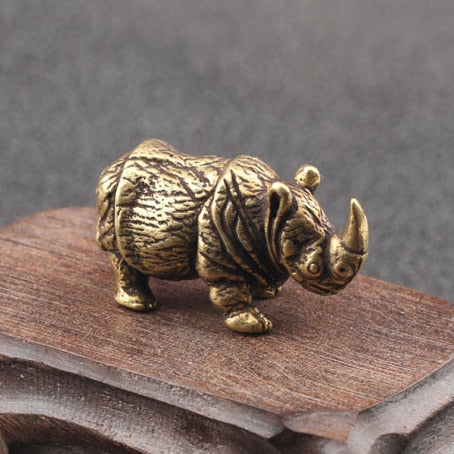 Handmade Pure Copper Cute Rhinoceros Tea Pet